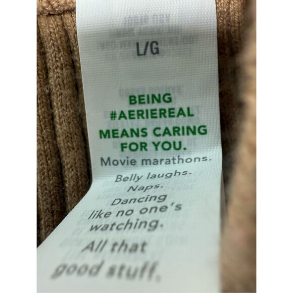 Aerie Women’s Wide Leg Ribbed Wool Blend Pants Size L - Picture 10 of 12